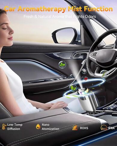 شاحن سيارة قابل للسحب مع موزع معطر الهواء وأضواء النجوم، محول ولاعة سجائر متعدد المنافذ لشاحن هاتف iPhone للسيارة USB-C/Type-C شحن سريع مع كابلين قابلين للسحب، علاج عطري للسيارة in Kuwait