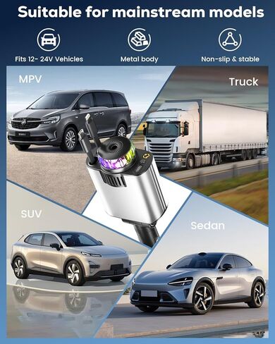 شاحن سيارة قابل للسحب مع موزع معطر الهواء وأضواء النجوم، محول ولاعة سجائر متعدد المنافذ لشاحن هاتف iPhone للسيارة USB-C/Type-C شحن سريع مع كابلين قابلين للسحب، علاج عطري للسيارة in Kuwait