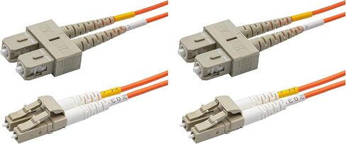 SpeedyFiberTX - 6-Pack 12 Meter Multimode OM1 Duplex SC to LC Fiber Patch Cable, Corning OM1 62.5/125 Optical Fiber, Orange Riser OFNR Cable Jacket in Saudi Arabia