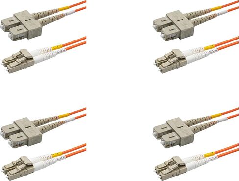 SpeedyFiberTX - 6-Pack 12 Meter Multimode OM1 Duplex SC to LC Fiber Patch Cable, Corning OM1 62.5/125 Optical Fiber, Orange Riser OFNR Cable Jacket in Saudi Arabia