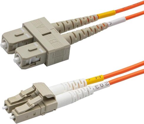 SpeedyFiberTX - 6-Pack 12 Meter Multimode OM1 Duplex SC to LC Fiber Patch Cable, Corning OM1 62.5/125 Optical Fiber, Orange Riser OFNR Cable Jacket in Saudi Arabia