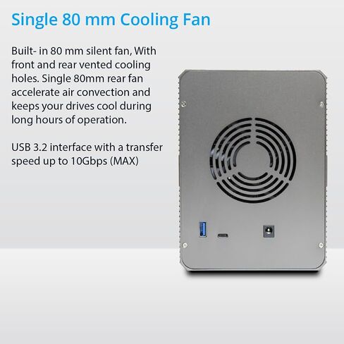 5 Bay USB 3.2 Type-C 10Gbps Daisy-Chain Hard Drive Enclosure DAS, Support 120TB (5X 24TB) 2.5" & 3.5" SATA HDD/SSD in Saudi Arabia