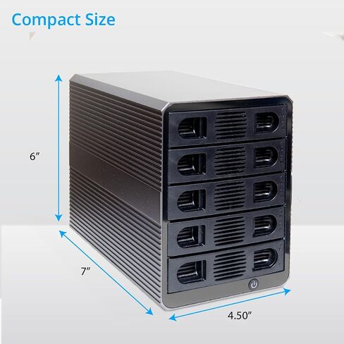 5 Bay USB 3.2 Type-C 10Gbps Daisy-Chain Hard Drive Enclosure DAS, Support 120TB (5X 24TB) 2.5" & 3.5" SATA HDD/SSD in Saudi Arabia