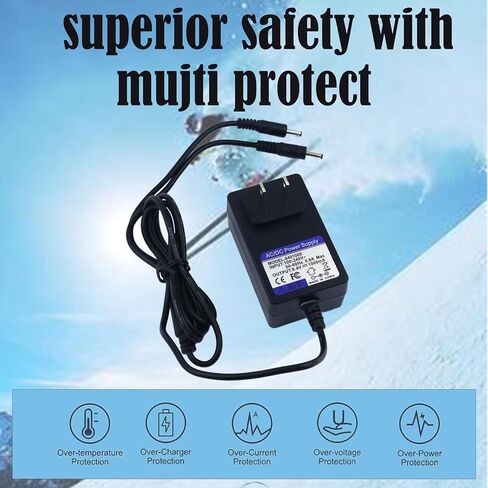 شاحن 8.4 فولت للقفازات الساخنة بطارية ليثيوم بوليمر 7.4 فولت، متوافقة مع قفازات Savior Snow Deer Sun Will Ororo الساخنة والجوارب الساخنة وسترة ساخنة - كابل شحن مزدوج ومحول تيار متردد لسلك الطاقة in Kuwait