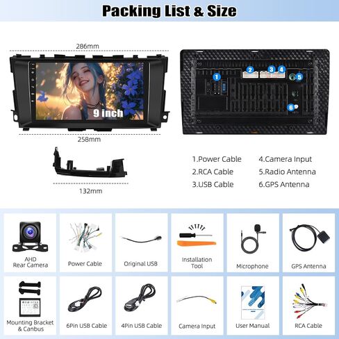 2G+64G for Nissan Altima Car Stereo Radio 2013 2014 2015 2016 2017 2018 with Wireless Carplay Android Auto Android 13 Radio 9" Touchscreen Car Radio with Bluetooth GPS WiFi RDS FM HD Backup Camera in Saudi Arabia