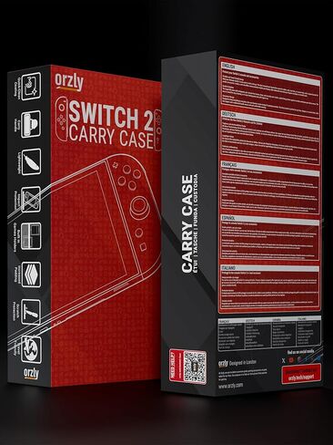حافظة Orzly متوافقة مع حقيبة حمل واقية لجهاز Nintendo Switch 2 (موديل 2025) مع بطانة للشاشة، وجيوب microSD لبطاقة الألعاب لوحدة التحكم والملحقات، مقاس الشاشة 7.9 بوصة - علبة هدية in Kuwait