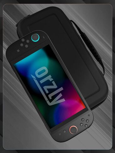 حافظة Orzly متوافقة مع حقيبة حمل واقية لجهاز Nintendo Switch 2 (موديل 2025) مع بطانة للشاشة، وجيوب microSD لبطاقة الألعاب لوحدة التحكم والملحقات، مقاس الشاشة 7.9 بوصة - علبة هدية in Kuwait
