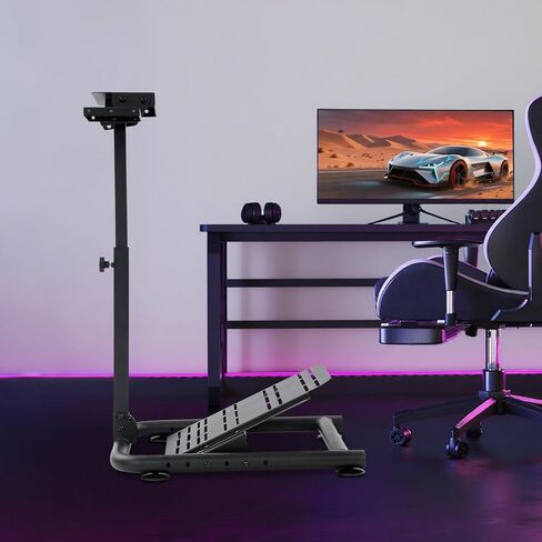حامل عجلة السباق BRICZUNA Sim Racing Cockpit قابل للطي لمحاكاة القيادة قمرة القيادة قابل للتعديل لحامل عجلة القيادة Logitech Gpro G29 G27 G25 & Fanatec، Thrustmaster، Moza، بدون دواسة ومبدل، أسود in Kuwait