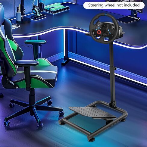 حامل عجلة السباق BRICZUNA Sim Racing Cockpit قابل للطي لمحاكاة القيادة قمرة القيادة قابل للتعديل لحامل عجلة القيادة Logitech Gpro G29 G27 G25 & Fanatec، Thrustmaster، Moza، بدون دواسة ومبدل، أسود in Kuwait