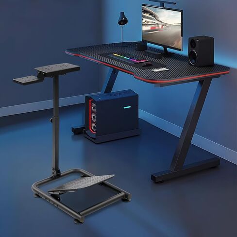 حامل عجلة السباق BRICZUNA Sim Racing Cockpit قابل للطي لمحاكاة القيادة قمرة القيادة قابل للتعديل لحامل عجلة القيادة Logitech Gpro G29 G27 G25 & Fanatec، Thrustmaster، Moza، بدون دواسة ومبدل، أسود in Kuwait
