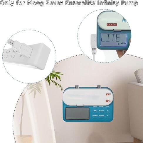 بديل لشاحن مضخة إنفينيتي - كابل طاقة USB بطول 10 أقدام متوافق مع مضخة Moog Zevex Enteralite Infinity (أبيض) in Kuwait