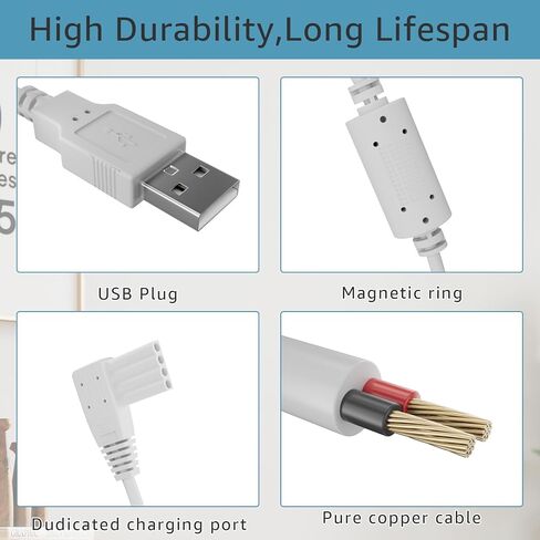 بديل لشاحن مضخة إنفينيتي - كابل طاقة USB بطول 10 أقدام متوافق مع مضخة Moog Zevex Enteralite Infinity (أبيض) in Kuwait