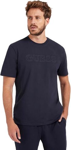 GUESS Men's Eco Alphy Tee, Deep Marine A753, L in Saudi Arabia