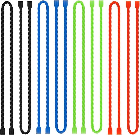 20 pcs silicone twist inials ties cable cable straps steel-core straps لتنظيم التجميع وعقد كل التعادل القابل للانحناء للأغراض للأغراض الخارجية 4 6 12 18 24 بوصة (4 ألوان) in Kuwait
