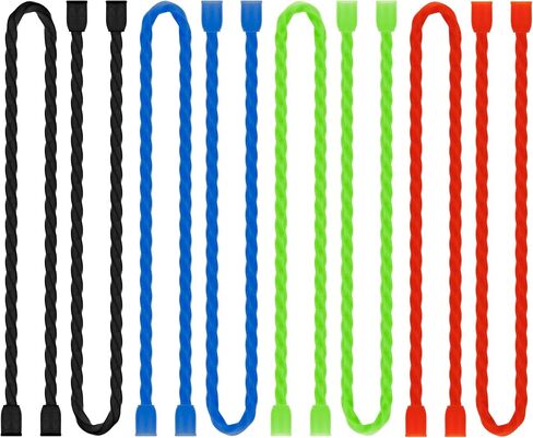 20 pcs silicone twist inials ties cable cable straps steel-core straps لتنظيم التجميع وعقد كل التعادل القابل للانحناء للأغراض للأغراض الخارجية 4 6 12 18 24 بوصة (4 ألوان) in Kuwait