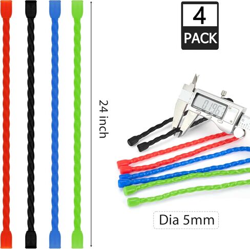20 pcs silicone twist inials ties cable cable straps steel-core straps لتنظيم التجميع وعقد كل التعادل القابل للانحناء للأغراض للأغراض الخارجية 4 6 12 18 24 بوصة (4 ألوان) in Kuwait