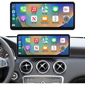 NINETOM 2025 Upgraded 12.3" Ultra-Narrow Touchscreen Wireless CarPlay Android Auto Receiver Compatible with Mercedes-Benz GLA/CLA/A -Class C117/X117/X156 (2013–2015), for NTG 4.5/4.7 System in Saudi Arabia