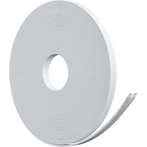 HiFind Premium 16 Gauge Flat Speaker Cable Wire 50 Ft White, OFC Electrical Low Voltage Audio Wire 16/2 AWG, Thin&Flexible PVC CL2 in Wall Rated Outdoor for Home Theater, Car Stereo, Automotive in Saudi Arabia