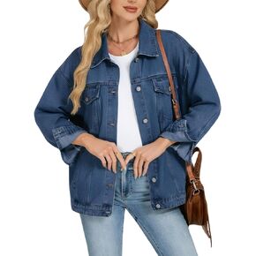 LifeShe Egberize Jean Jacket for Women Eduny Fall Boyfriend Jackets Sould Shacket Coats 2025 in Kuwait