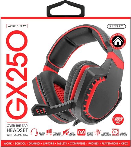 Replacement For Compatible With Sentry Pro Series Gaming Headset with Folding Mic, Red, HPX-GX250R in Saudi Arabia