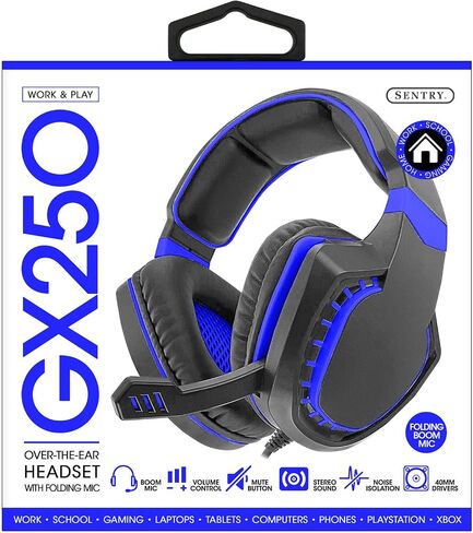 بديل متوافق مع سماعة الألعاب Sentry Pro Series مع ميكروفون قابل للطي، أزرق، HPX-GX250B in Saudi Arabia