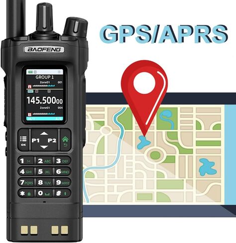 BAOFENG DM32 DM-32UV DM-32 10W Tri-Power DMR Walkie Talkie Digital Mobile Radio Dual-Mode Analog GPS APRS Dual Band Dual Time Slot AM FM Type-C Charging 2 Way Radio for Outdoor Survival Gear (Black) in Saudi Arabia