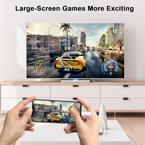 [Apple MFi Certified] Apple Lightning to HDMI Cable Adapter, 1080P Lightning to Digital AV Adapter Sync Screen Connector Compatible for iPhone 14 13 12 11 Pro Max XS XR X 8 to HD TV Projector Monitor in Kuwait