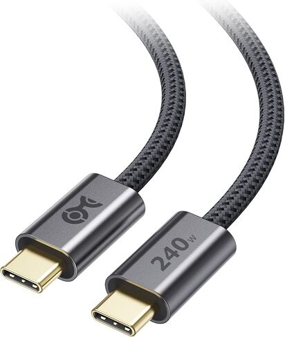 Cable Matters 2-Pack 240W USB C كابل شحن سريع - 6 أقدام، كابل USBC إلى USBC، بدون فيديو، سلك شحن سريع 240 واط من النوع C يعمل مع iPhone 15/16، iPad Pro، Macbooks، Surface Pro، أسود in Saudi Arabia