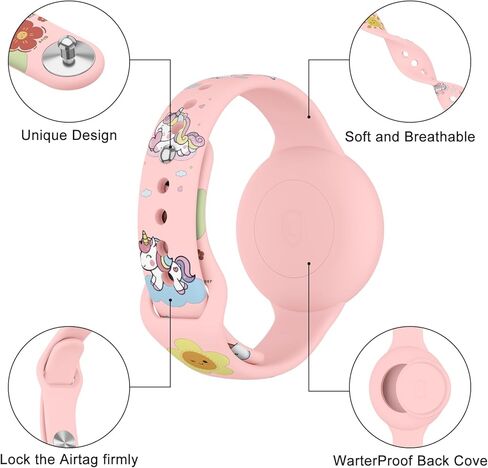 Waterproof AirTag Bracelet for Kids, Cut Cartoon Soft Silicone Airtag Holder for Apple Air Tag, Adjustable Anti Lost Wristband for Child (Deep Blue) in Saudi Arabia