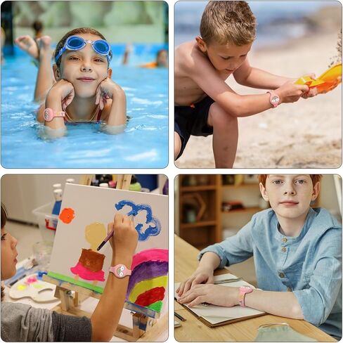 Waterproof AirTag Bracelet for Kids, Cut Cartoon Soft Silicone Airtag Holder for Apple Air Tag, Adjustable Anti Lost Wristband for Child (Deep Blue) in Saudi Arabia