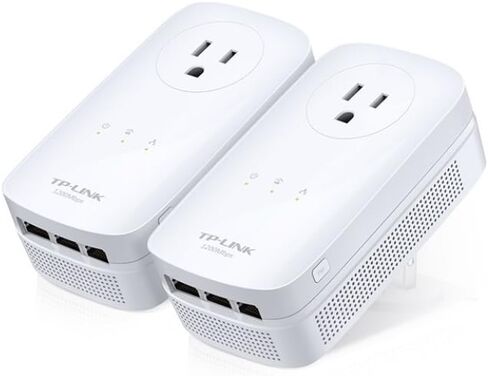 TP-LINK TL-PA8030P KIT AV1200 3-Port Gigabit Passthrough Powerline Starter Kit، مع محول Power Outlet Pass-Through، حتى 1200 ميجابت في الثانية in Kuwait