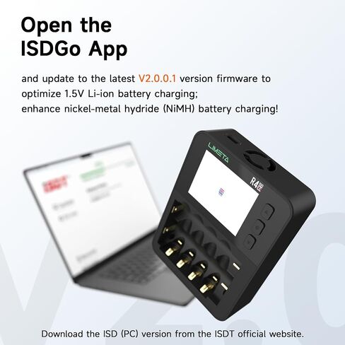 شاحن بطاريات Limeta R4 EVO AA QC/PD 1.5A شحن سريع لبطاريات الليثيوم/NiMH/NiZn/Life القابلة لإعادة الشحن 1.5 فولت 3.7 فولت 1.2 فولت شاحن بطارية ثلاثي A مع تحديث تحليل شاشة LCD in Saudi Arabia
