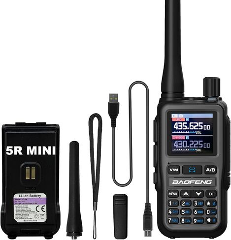 BAOFENG UV-5R Mini Two Way Radio BF-5R Mini Walkie Talkie Wireless Power Adjustable Tiny Size Frequency Copy 999 Channels Type-C Portable Ham Walkie Talkie (Green) in Saudi Arabia
