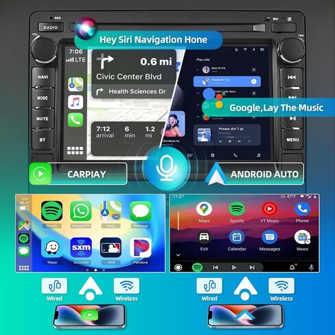 7 بوصة IPS تعمل باللمس مزدوج الدين راديو ستيريو للسيارة CarPlay Android Auto لسيارة Chevy Silverado 2007-2014 Tahoe Suburban GMC Sierra Yukon، كاميرا احتياطية عالية الدقة متضمنة، Android 13 2+64GB بلوتوث in Saudi Arabia