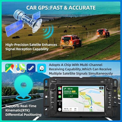 7 بوصة IPS تعمل باللمس مزدوج الدين راديو ستيريو للسيارة CarPlay Android Auto لسيارة Chevy Silverado 2007-2014 Tahoe Suburban GMC Sierra Yukon، كاميرا احتياطية عالية الدقة متضمنة، Android 13 2+64GB بلوتوث in Saudi Arabia