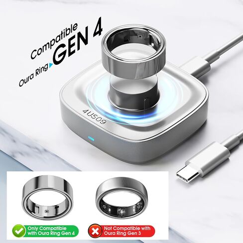 Compatible with Oura Ring Gen 4 Charger - Size 10 - Portable Replacement Fast Charging Dock with USB-C Cable for Smart Ring in Saudi Arabia