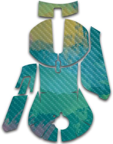 MightySkins Carbon Fiber Skin Compatible with SteelSeries Rival 5 Gaming Mouse - Watercolor Blue | Protective, Durable Textured Carbon Fiber Finish | Easy to Apply and Change Styles | Made in The USA in Saudi Arabia