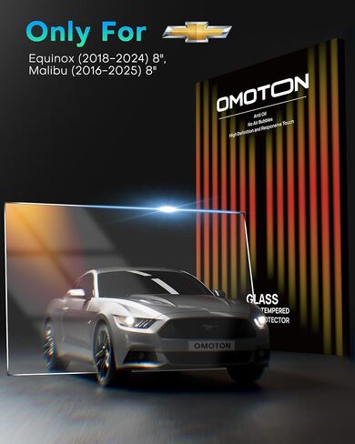 واقي شاشة OMOTON لـ 2018-2024 Chevy Equinox، 2016-2025 Chevy Malibu 8 بوصة ملحقات شاشة تعمل باللمس 9H صلابة الزجاج المقسى، مضاد للخدش، مضاد لبصمات الأصابع، HD شفاف in Kuwait