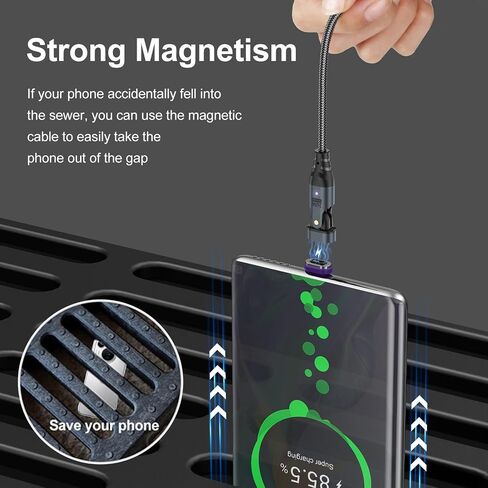 USB C to USB C Magnetic Charging Cable (3 Pack, 1.6ft+3.3ft+6ft) 180 Rotation Magnet Phone Charger 16PIN PD 240W Magnetic USB C Charging Cable Magnet Charger Data Transfer Cord for Type C Device in Saudi Arabia