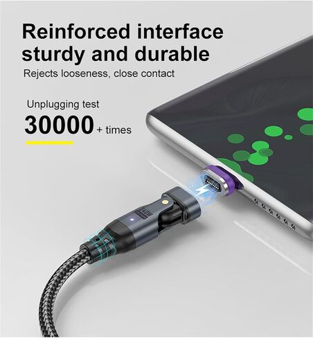 USB C to USB C Magnetic Charging Cable (3 Pack, 1.6ft+3.3ft+6ft) 180 Rotation Magnet Phone Charger 16PIN PD 240W Magnetic USB C Charging Cable Magnet Charger Data Transfer Cord for Type C Device in Saudi Arabia