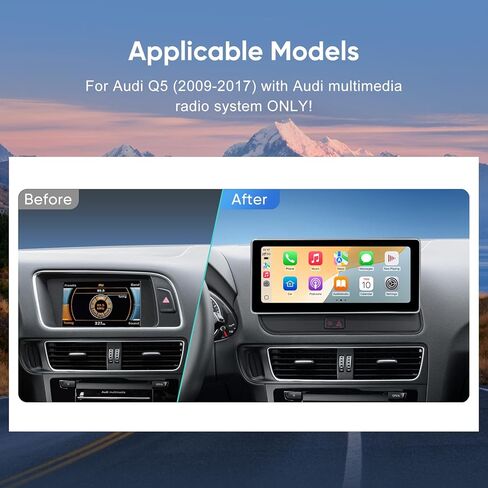شاشة لمس 10.25 بوصة للوسائط المتعددة Audi Q5 (2009-2017) CarPlay Android Auto Upgrade Factory راديو السيارة يحتفظ بنظام الاستريو الأصلي (Linux Q5 Multimedia) in Kuwait