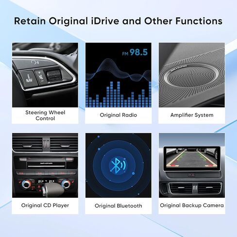 شاشة لمس 10.25 بوصة للوسائط المتعددة Audi Q5 (2009-2017) CarPlay Android Auto Upgrade Factory راديو السيارة يحتفظ بنظام الاستريو الأصلي (Linux Q5 Multimedia) in Kuwait