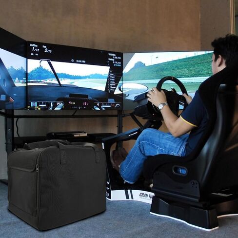 حقيبة تخزين ملحقات الألعاب لجهاز Logitech G29، عجلة قيادة السباق + دواسة الفرامل + حقيبة تخزين محمولة لنقل الحركة باللون الأسود in Kuwait