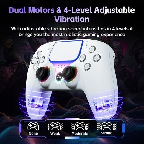 DOYO Wired PS5 Controller for PlayStation 5, PC, PS4, USB Gamepad Joystick for Windows 7/8/10, Laptop, Steam - Hall Effect Trigger, Dual Vibration, Turbo, 6 Axis Gyro Sensor, 3.5mm Audio Jack in Kuwait