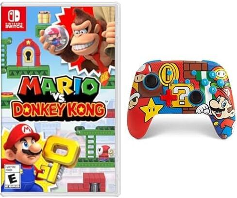 ماريو مقابل. إصدار Donkey Kong™ الأمريكي مع وحدة التحكم اللاسلكية المحسنة PowerA لجهاز Nintendo Switch - حزمة ألعاب Mario Pop in Saudi Arabia