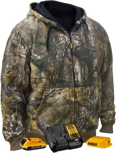 DEWALT DCHJ074D1-S Realtree Xtra Camouflage Heated Hoodie, Small, Camouflage in Saudi Arabia