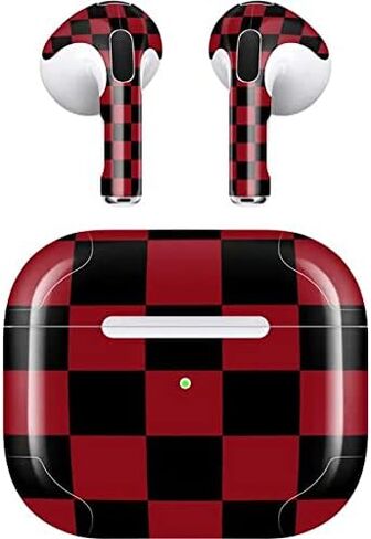Skinit Decal Audio Skin Compatible with Apple AirPods (3rd Gen, 2021) - Skinit Originally Designed Red and Black Checkerboard Design in Saudi Arabia