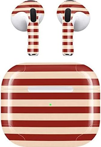 Skinit Decal Audio Skin Compatible with Apple AirPods (3rd Gen, 2021) - Skinit Originally Designed Neutral Stripes Design in Saudi Arabia