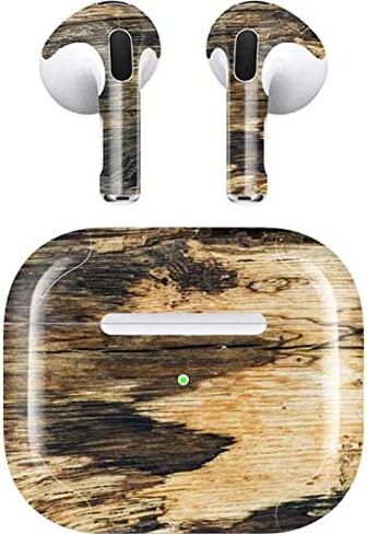Skinit Decal Audio Skin Compatible with Apple AirPods (3rd Gen, 2021) - Skinit Originally Designed Blue Resin Wood Design in Saudi Arabia