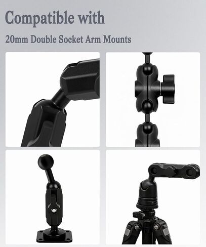 20mm to 20mm Aluminum Ball Mount Extension Connector for Mounting Arms, Metal Extension Dual Ball Adapter in Saudi Arabia